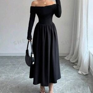 Elegant Black Off-Shoulder Dress